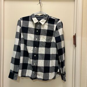 Tommy Hilfiger Navy and White Plaid Shirt